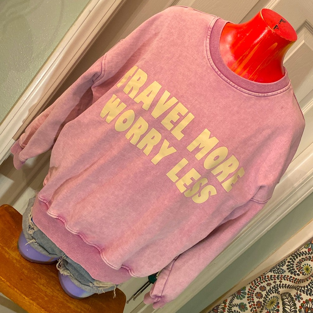 Le Lis Mauve Travel More Worry Less Oversized Sweater